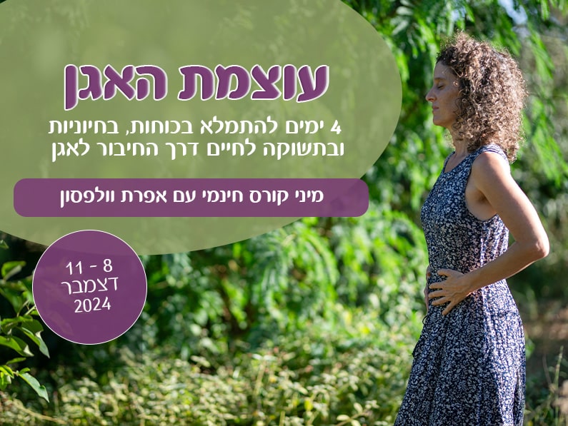 מיני קורס עוצמת האגן 4 ימים להתמלא בכוחות, בחיוניות ובתשוקה לחיים דרך החיבור לאגן הנשית